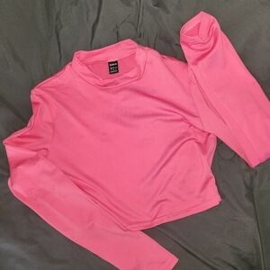 Pink Ling Sleeve Crop Top